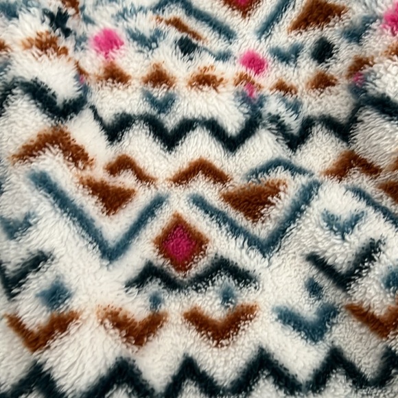 Eddie Bauer Fleece Pullover Size M Cozy Aztec Pattern Winter Casual - Picture 10 of 12